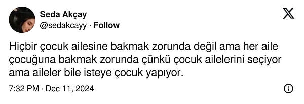 Kullanıcı olayı anlattıktan sonra bu tür bir davranışın yanlış bulduğunu ifade ederken babanın bu yaklaşımına pek çok takipçi de katıldı.