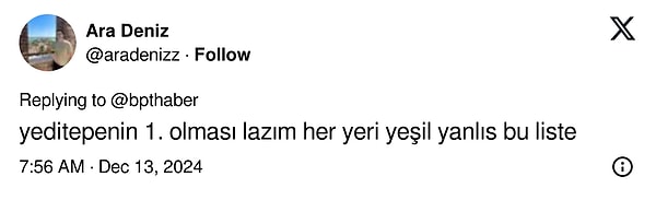 O listeye sosyal medyadan yorumlar gecikmedi👇