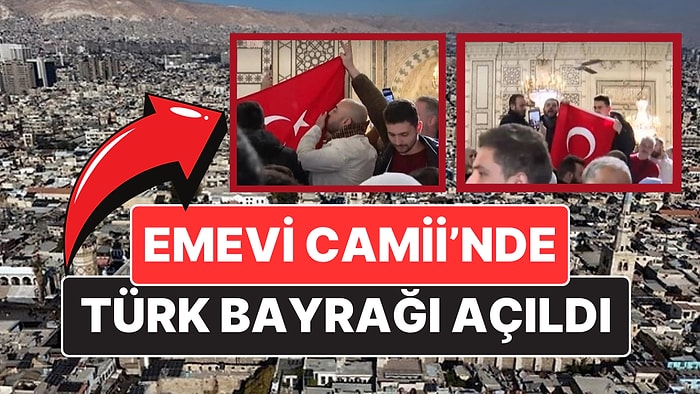 Suriye’de İlk Cuma Namazının Kılındığı Emevi Camii’nde Tarihi An: Türk Bayrağını Öptüler