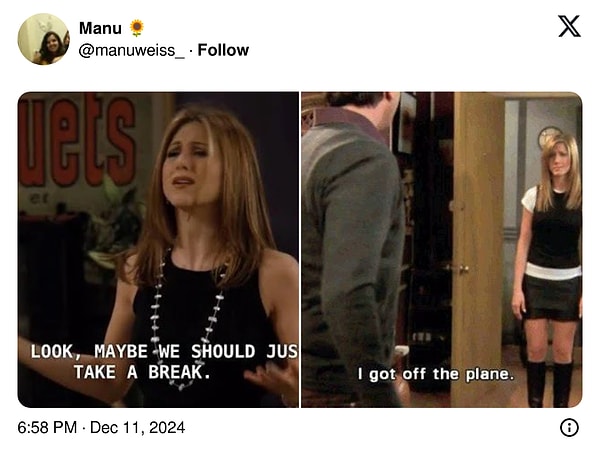 Rachel Green'in Ross'a olan aşkına ne demeli?