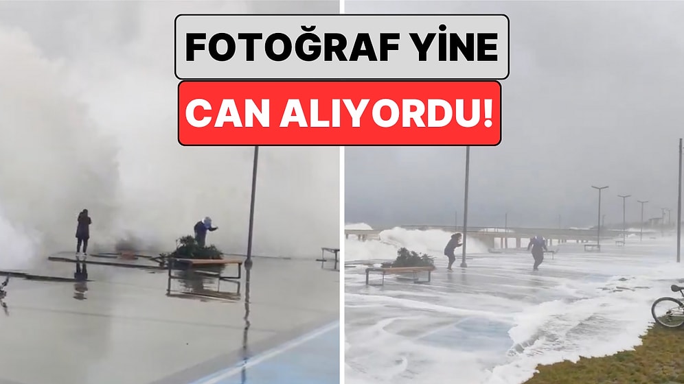 Fotoğraf Yine Can Alıyordu: Rize'de İki Kadın Denizi Çekerken Dalgalara Kapılmaktan Son Anda Kurtuldu