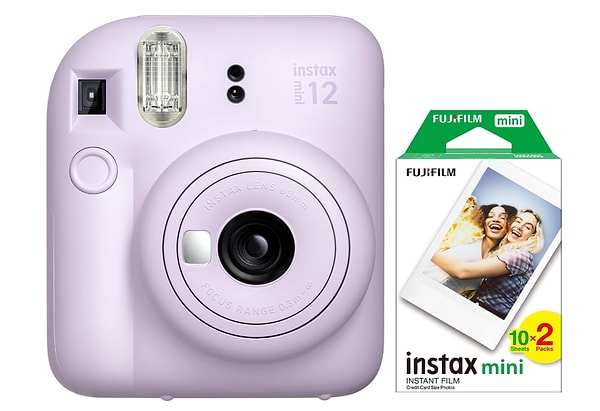 8. Instax mini 12 Lila Fotoğraf Makinesi ve 20'li mini Film