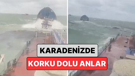 Karadeniz'de Korku Dolu Anlar: İki Farklı Gemi Fırtına Sebebiyle Ortadan İkiye Bölündü