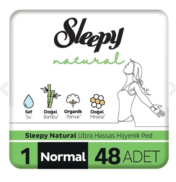 1. Sleepy Natural Ultra Hassas Hijyenik Ped Normal 48 Adet Ped