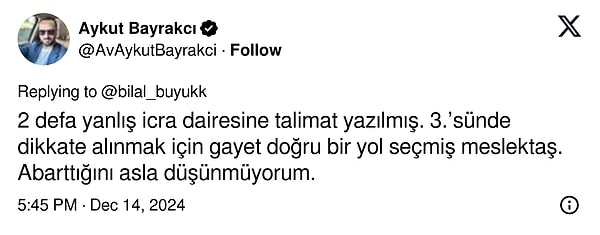 Olayın detaylarını paylaşan avukat “3. defada dikkate alınmak için gayet doğru bir yol seçmiş” diyerek durumu özetledi.