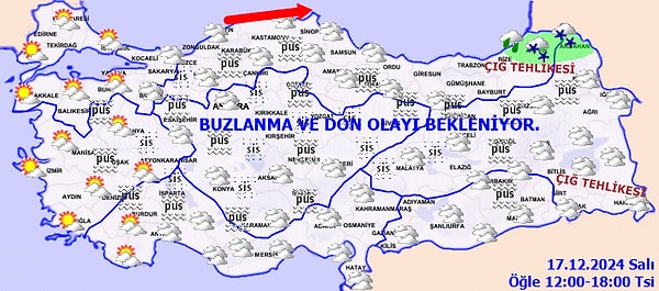 Yağışların kıyılarda yağmur, iç kesimlerde karla karışık yağmur ve kar şeklinde olması bekleniyor. Doğu Karadeniz’in iç kesimlerinin yüksekleri ile Doğu Anadolu’nun doğusunun dik ve eğimli yamaçlarında çığ tehlikesi bulunuyor.