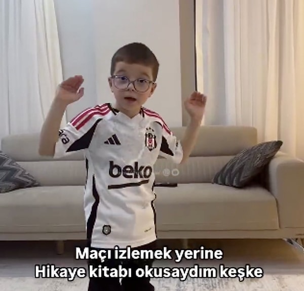 Minik Beşiktaşlı, "Maçı izlemek yerine keşke hikaye kitabı okusaydım" sözleriyle dikkat çekti.