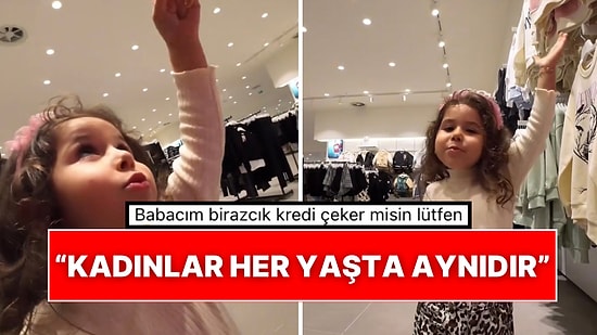 Kadınlar Her Yaşta Aynıdır: Babasıyla Alışverişe Gittiğinde Kıyafetleri Gören Tatlı Kızın Gözü Döndü