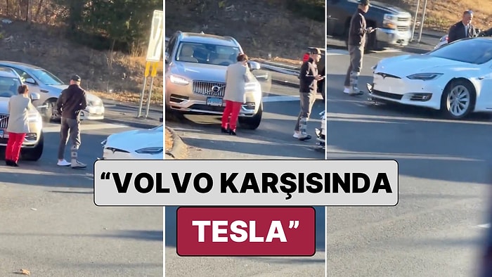 Volvo Yine Bildiğiniz Gibi: Tesla ve Volvo'nun Kafa Kafaya Çarpıştığı Kazada Aldıkları Hasar Farkı Dile Düştü