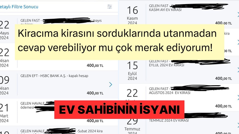 400 Lira Kira Aldığını İddia Eden Ev Sahibi İsyan Etti