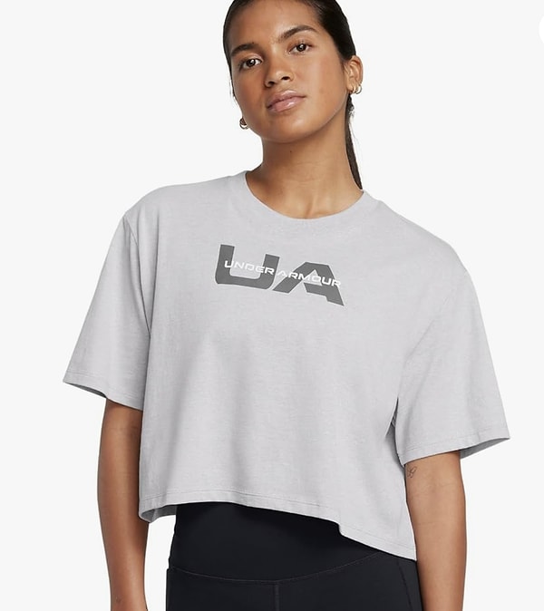 Under Armour UA W BOXY CROP BRANDED SS Tişört Kadın