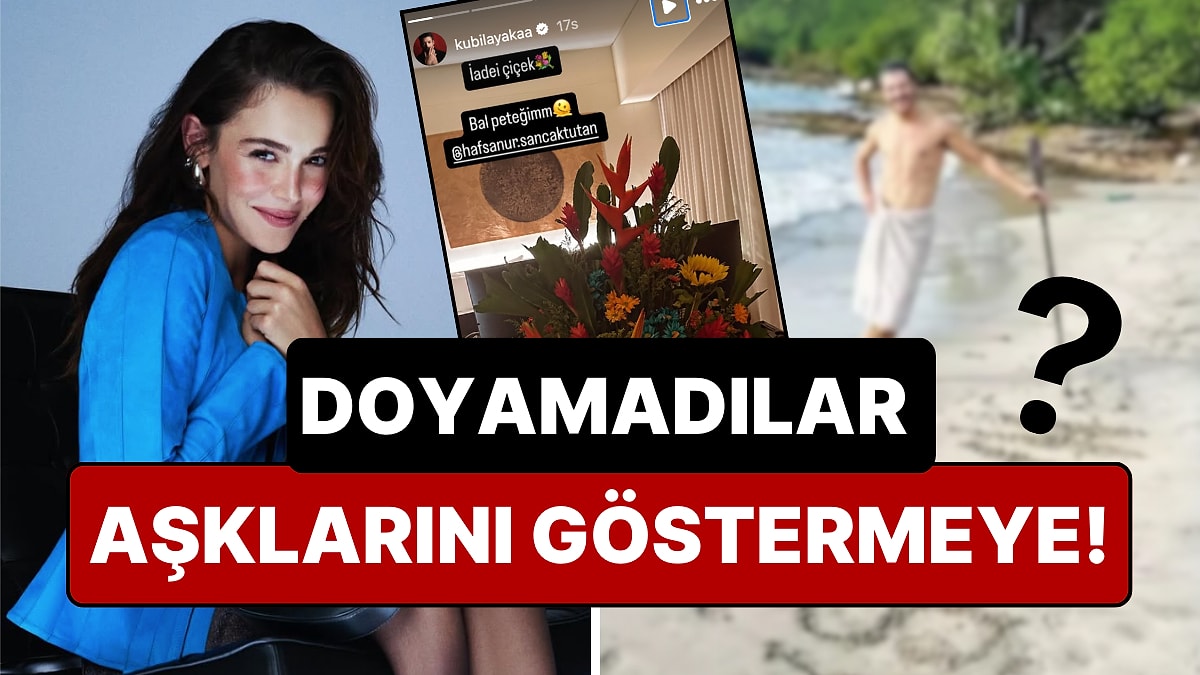 Aşkını Kumlara Kazıdı: Çekim İçin Yurt Dışına Çıkan Kubilay Aka'dan Hafsanur Sancaktutan'a Romantik Jest