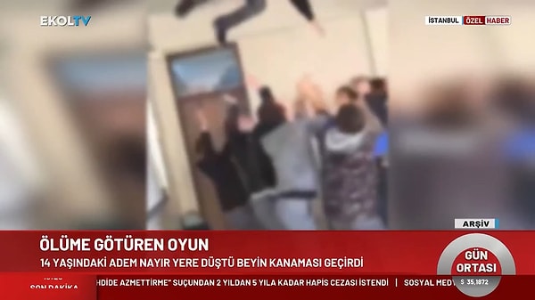 Başını tutarak yürüdüğü görüntülenen genç, okuldan çıktıktan sonra eve gitti. Ancak kısa bir süre sonra fenalaşarak kusmaya başladı. Ailesi tarafından hastaneye kaldırılan Nayır’ın beyin kanaması geçirdiği tespit edildi.