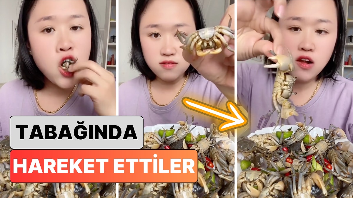 Abla Yemeğin Hareket Ediyor: Mukbang Videosu Çeken Bir Kadının Yediği Yengeçlerin Canlı Olduğu Görüldü