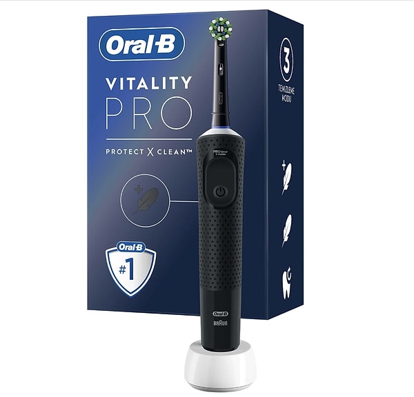 8. Oral-B Şarjlı/Elektrikli Diş Fırçası Vitality Pro Siyah Koruma ve Temizlik