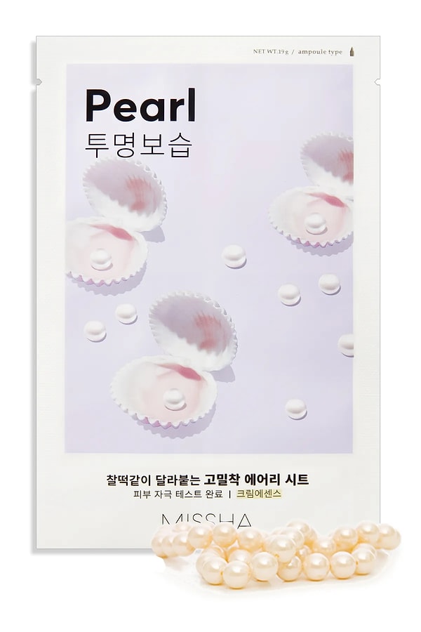 4. Missha İnci Özlü Aydınlık Görünüm Sunan Yaprak Maske Airy Fit Sheet Mask Pearl