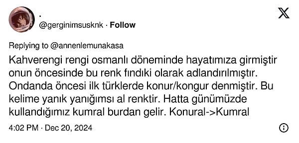 Yine "kumral" o zaman👇