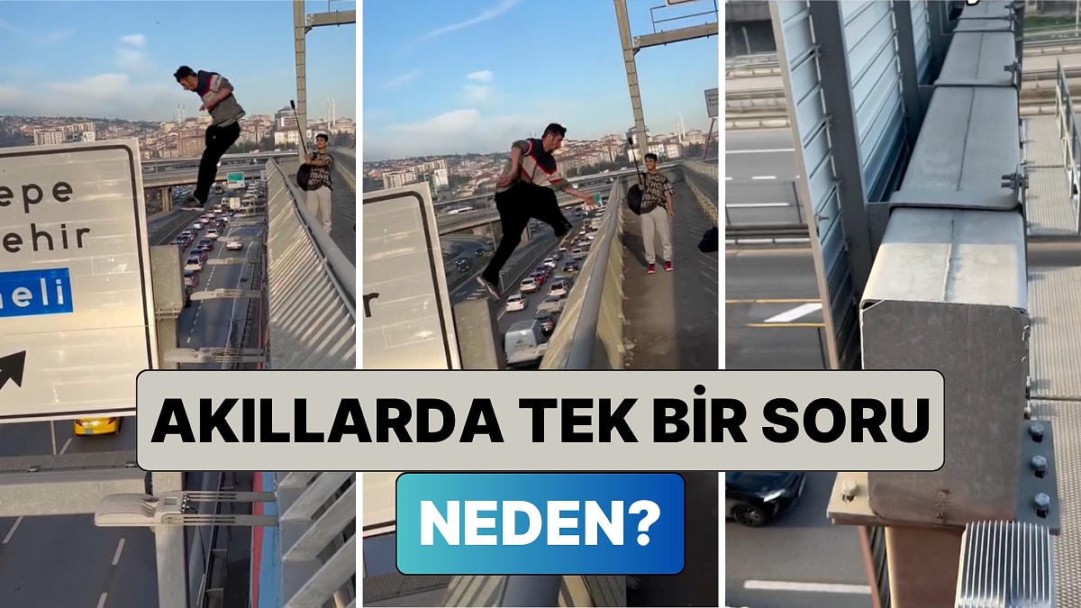 Yüksek Yerlerden Atladığı Videolar ile Bilinen Genç Bir Önlem Almadan Bir Köprüden Tabelanın Üzerine Atladı