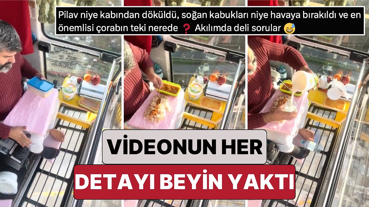 Videodaki Her Detay Beyin Yaktı: Almanya'da Vinç Operatörlüğü Yapan Türk Yemek Yediği Anları Paylaştı