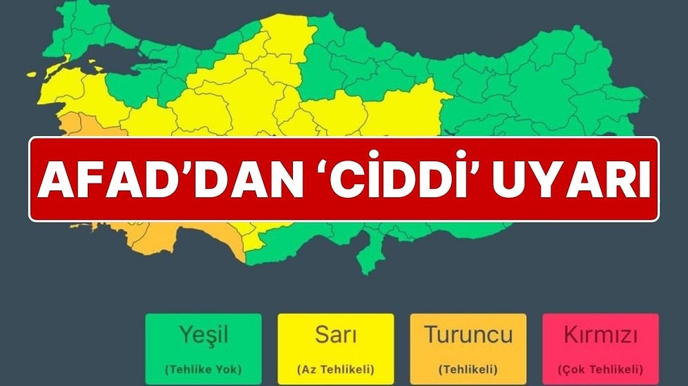 AFAD’dan Meteorolojik Uyarı! Şiddetli Yağış, Fırtına Sel ve Dolu Uyarısı Geldi