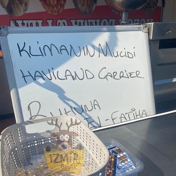 İzmir'de klimanın mucidi için dökülen lokma.