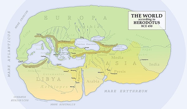 5. Heredot'a göre dünya haritası