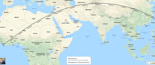 1. Okyanus üzerinden geçmek zorunda kalmadan yürüyebileceğiniz en uzun yol