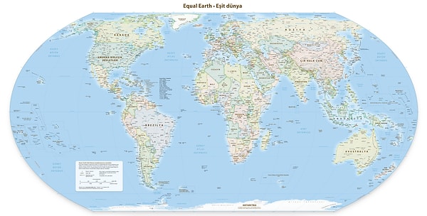 International Journal of Geographical Information Science'da yayımlanan bir makale ile kartologlar bu olaya el attı ve yeni bir Dünya haritası çıkardı. Karşınızda, Equal Earth Dünya Haritası!