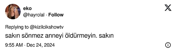 Tepkilere bakacak olursak Sönmez karakterine hayat veren Aliye Uzunatağan da diziden ayrılabilir.