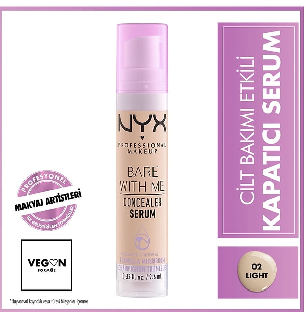 NYX Professional Makeup Bare With Me Kapatıcı Serum 02 Light Concealer