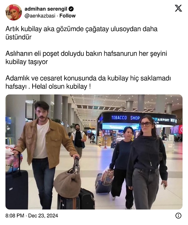 Sevgilisini dımdızlak ortada bırakan Çağatay Ulusoy ve Kubilay Aka'nın hareketleri X kullanıcıları tarafından karşılaştırıldı.