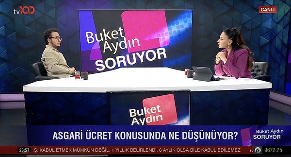 Prof.Dr. Oytun Erbaş da TV100'den Buket Aydın'ın konuğu oldu, asgari ücrete dair görüşlerini açıkladı.