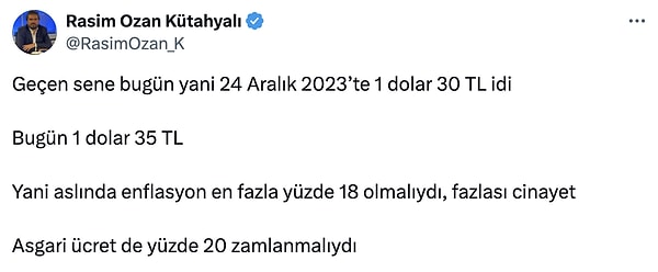 22.104 lira rakamının kesinleşmesiyle asgari ücretin en fazla yüzde 20 zamlanması gerektiğini savundu.