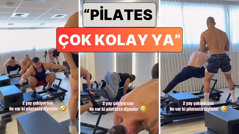 Yine Ortaya Güldüren Manzaralar Çıktı: Bir Grup Vücut Geliştirme Sporcusu Pilates Yapmayı Denedi