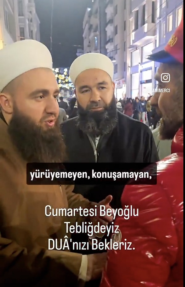 Hz. İbrahim'den bir kıssa anlatan tebliğciler seyyar satıcıya "Bir an önce bırak" ifadelerini kullandı.