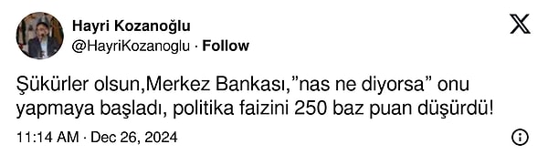 Hayri Kozanoğlu: "Merkez Bankası, 'nas ne diyorsa' onu yapmaya başladı"