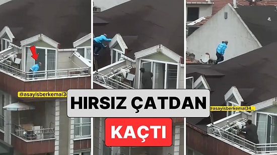 Noel Baba mısın? İstanbul'da Bir Hırsız Ev Sahibi Eve Gelince Çatıya Tırmanarak Kaçtı