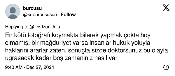 Ünlü'nün paylaşımına tepki gösterip Canan Karatay'ı destekleyenlerin sayısı da az değildi: