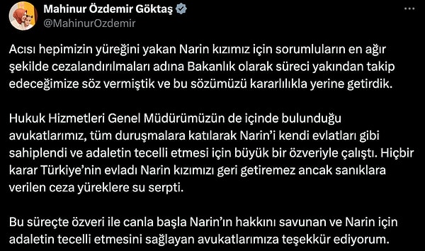 Bakan Göktaş’ın paylaşımı 👇