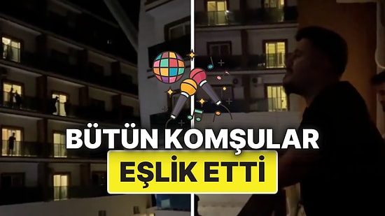 Flaşlarla Eşlik Ettiler! Balkondan Yükselen "Bir Telefon" Şarkısı Komşuları Bir Araya Getirdi