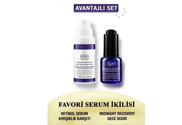 Kiehl's Retinol Serum Ve Midnight Recovery Gece Serumu