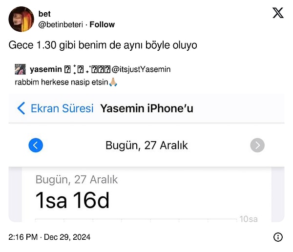 İdeal ekran süresi.