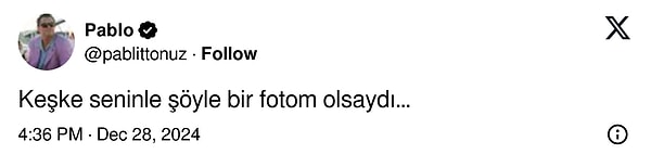 Sosyal medyada duygusal ifadeler ve hayali dilekler, kullanıcılar arasında her zaman büyük ilgi uyandırıyor. "Keşke seninle şöyle bir fotom olsaydı…" paylaşım da bu duygusal atmosferin bir yansıması oldu.