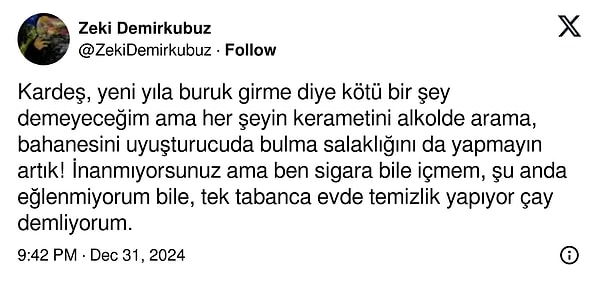 "Yeni yıla buruk girme diye..."