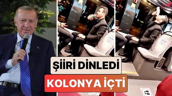 Konya'da Bir Vatandaş Cumhurbaşkanı Erdoğan'ın Şiirini Dinledikten Sonra Kafasına Kolonya Dikti