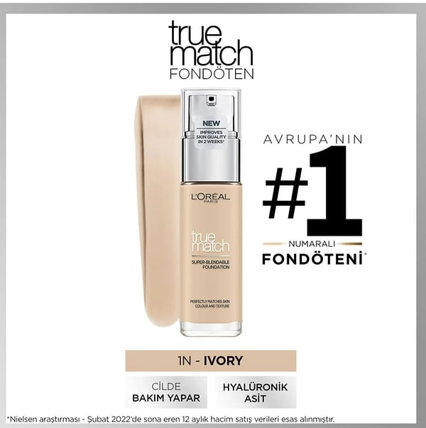 7. L'Oréal Paris True Match Bakım Yapan Fondöten