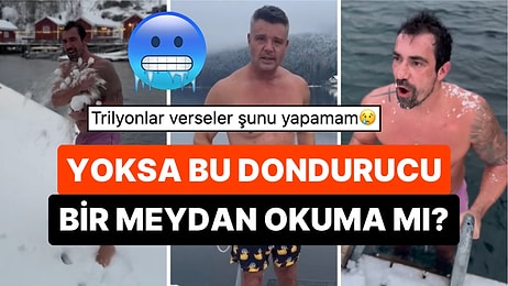 Sevdiceğiyle Norveç'e Giden İbrahim Çelikkol'un Kar Altında Denize Girdiği Anları Görünce Donacaksınız!