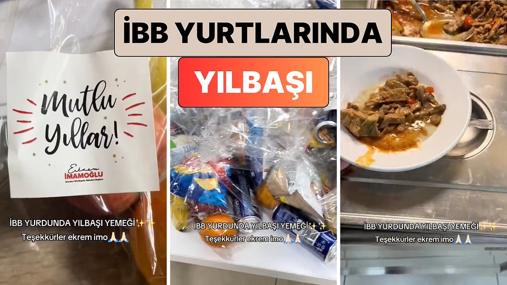 İBB'nin Yurtlarında Kalan Öğrencilere Gönderdiği Yılbaşı Paketi ve Yılbaşı Menüsü Beğeni Topladı