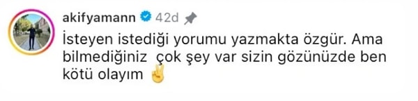 Sosyal medya üzerinden çektiği tepkilerin üzerine "Bize yaptığı ayıplara saysın siz sadece kamera önünü görüyorsunuz bilmediğiniz şeyler var" ifadeleriyle kendini savunan muhabir Akif Yaman paylaşımlara devam etti.