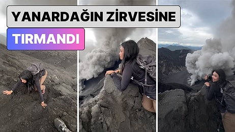 Bir Yanardağın Zirvesine Tırmanan Kadının O Anlarını İzlerken Adrenalininiz Yükselecek